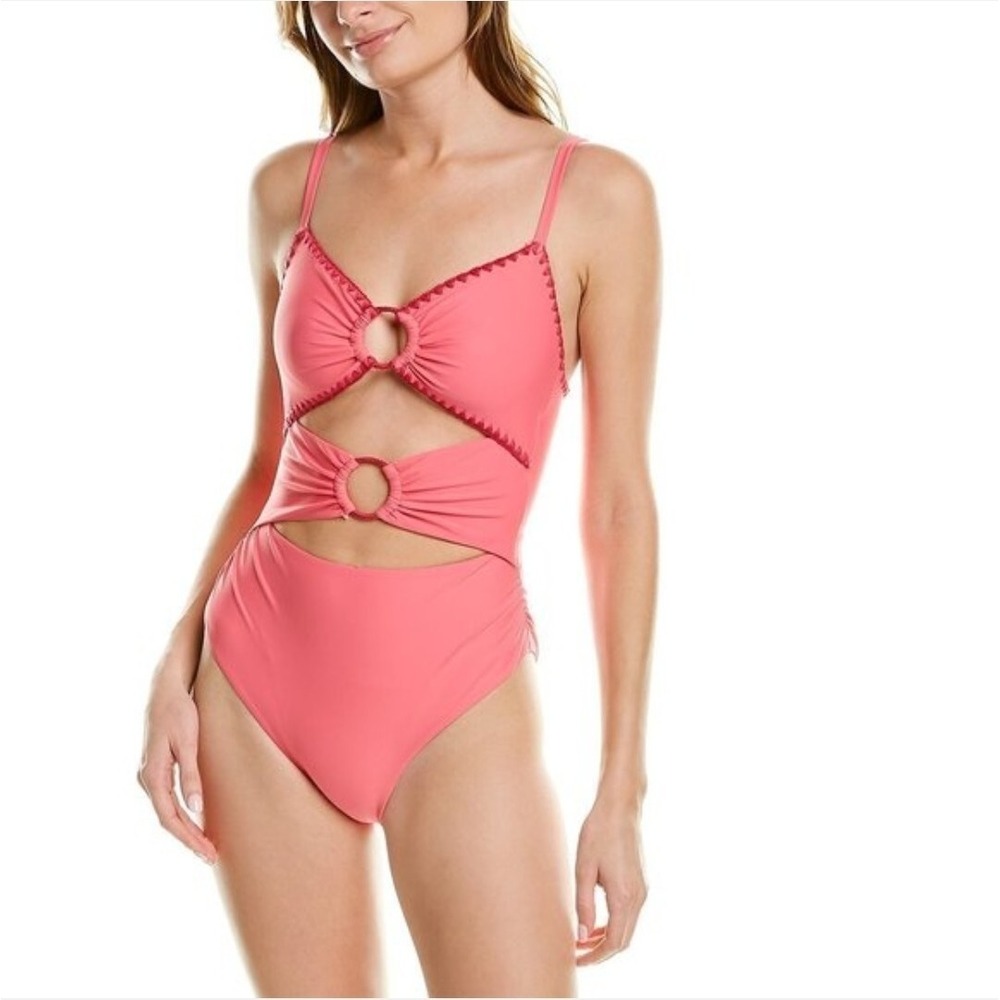 NWT Ramy Brook Terra One Piece Hot Pink Cutout O-Ring Swimsuit Size‎ Small
